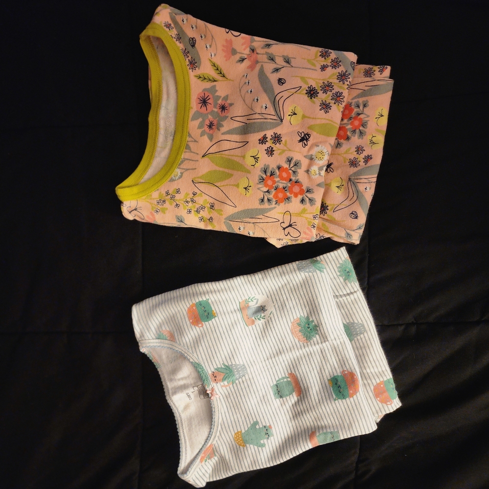 Floral and Cactus Print Girls PJ Sets